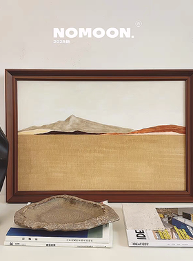 NOMOON《远山》客厅背景墙装饰画风景画餐厅实木中古法式艺术壁画