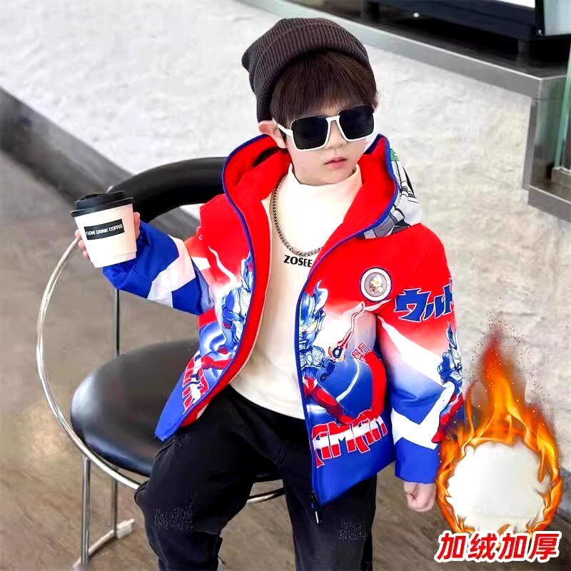 奥特曼衣服冬季保暖外套派克棉服