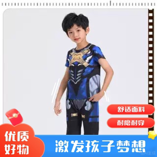 。夏季男童托雷基亚奥特曼短袖套装T恤速干衣服动漫儿童玩具演出