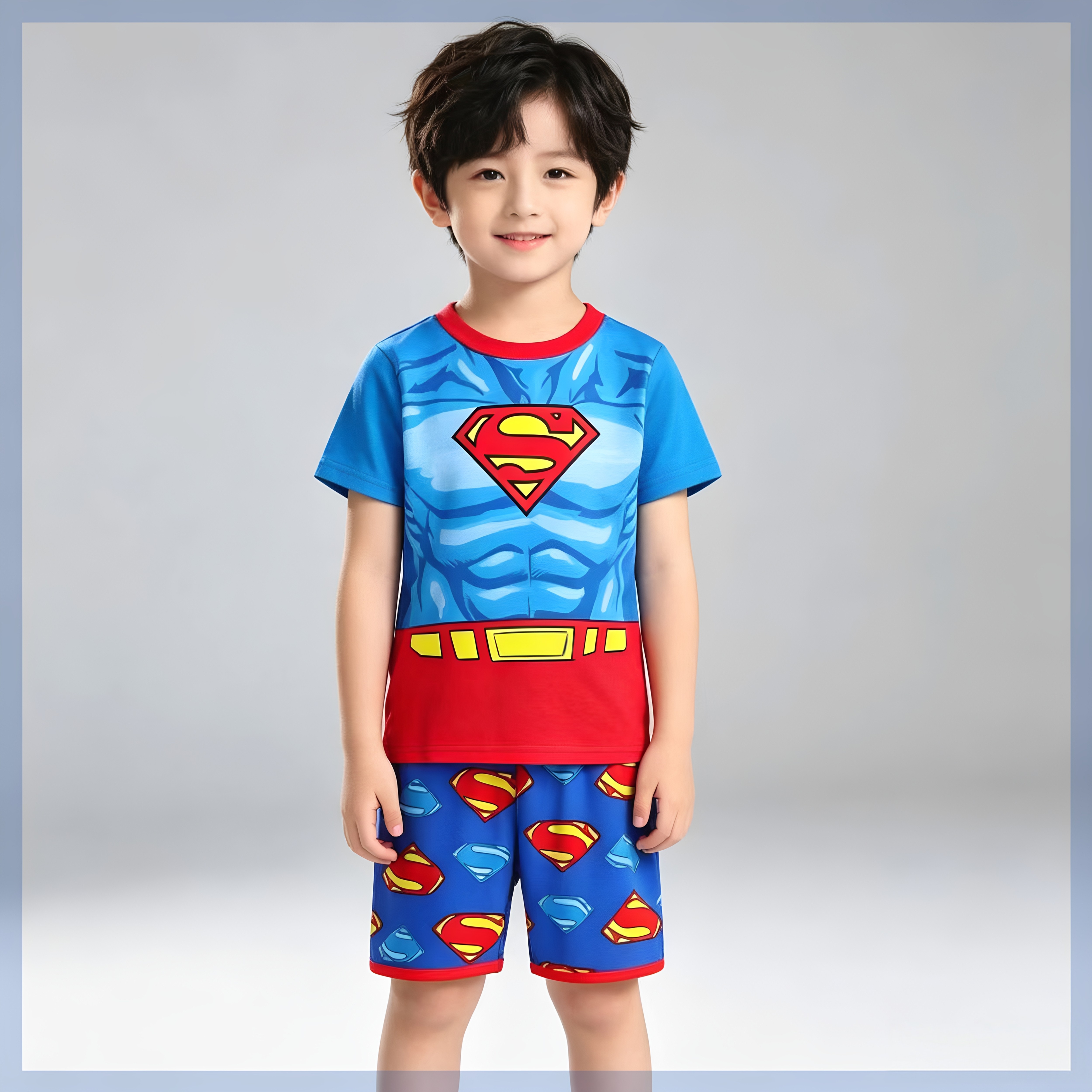 纯棉儿童蜘蛛侠短袖家居服中小童
