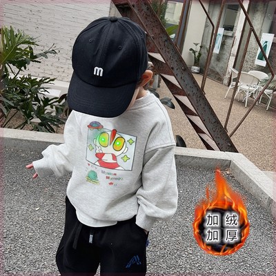 清仓男童a类纯棉卫衣奥特曼亮灯发光卫衣长袖韩版秋季中大童卡通