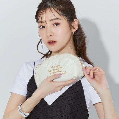 日本because碧蔻资荷叶花边晴雨伞超轻便携UPF50+优雅珍珠太阳伞