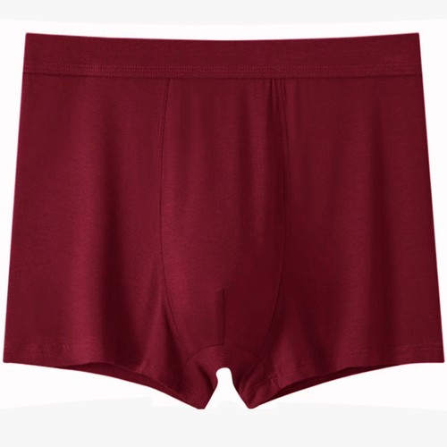 高腰内裤男老年人爷爷老式中老年加肥加大特大码纯棉高腰酒红色