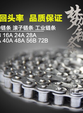 304/201不锈钢工业传动链条单排双排滚子链条06B 08B10A12A16A32B