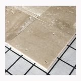 Бежевый травертин, мозаика, настенная наклейка, натуральный мрамор, головоломка, напольная плитка для ванной, туалета, бара, фоновая стена, Интернет-знаменитости