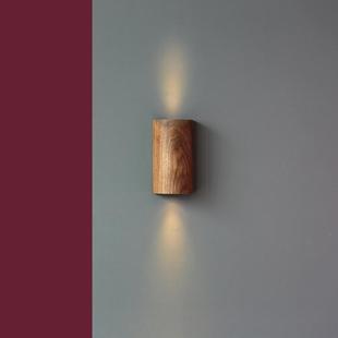 壁灯卧室床头楼梯客厅走廊过道门口实木侘寂风复古新中式挂墙灯具