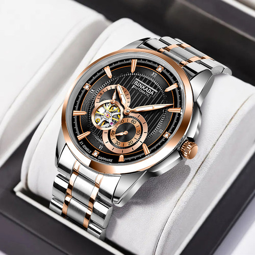 瑞士名牌镂空全自动机械表