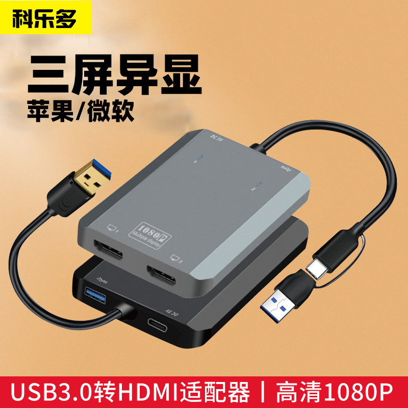 科乐多分屏器三屏异显横竖屏切换