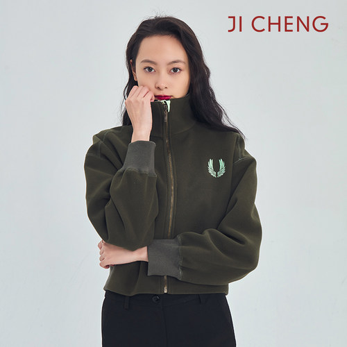 jicheng双面摇粒绒短款夹克外套