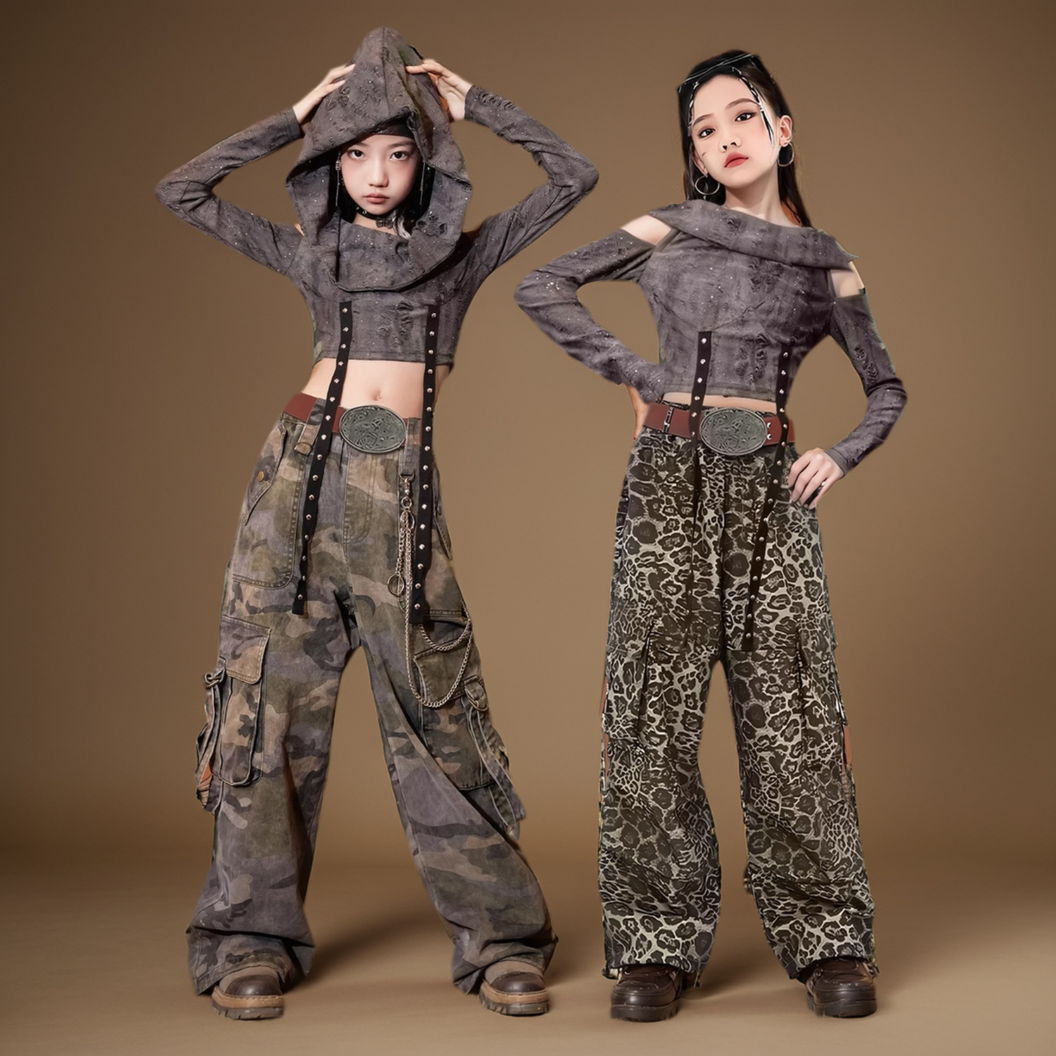 女童爵士舞服装潮酷时髦套装