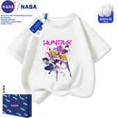 POP猎魔女团圆领短袖 夏季 宽松T恤中大童休闲百搭半袖 NASA女童K 衫