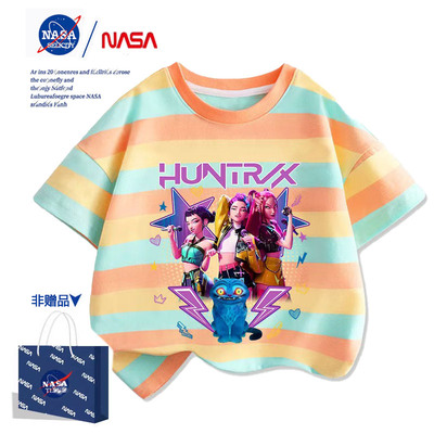 NASA联名KPop Demon Hunters猎魔女团儿童圆领短袖T恤打底上衣夏