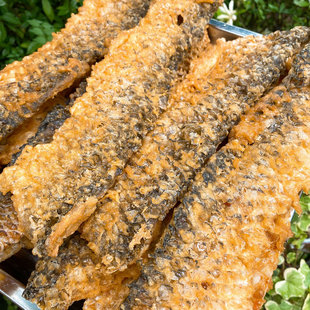 沙市特产 荆州女人街麻辣烫 火锅涮菜油炸草鱼皮鲩鱼皮炸鱼皮250g