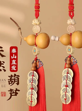 葫芦挂件门口门对门五帝钱门口天然客厅开口红色流苏福字新房入住