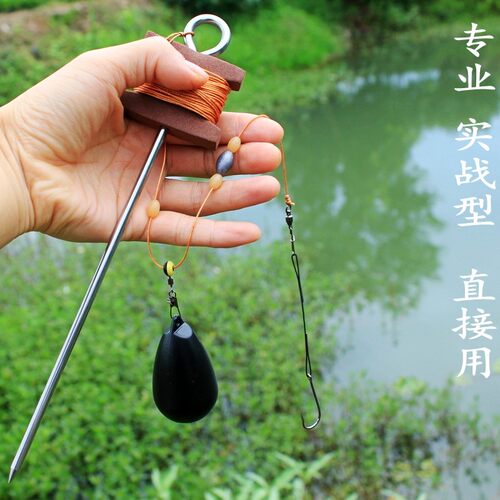 绑好的黑鱼鳜鱼高强度钢钩有倒刺