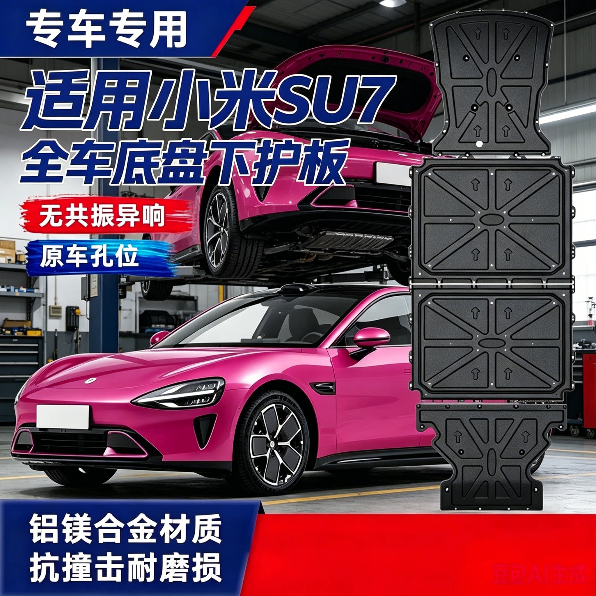 小米SU7专用高强车底护板底盘原装护板3D全包围电池保护底盘装甲