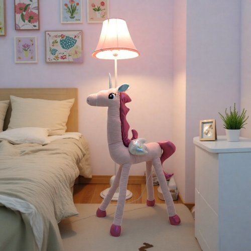 卡通台灯创意可爱儿童书房卧室床头灯女孩落地灯独角兽动物装饰灯