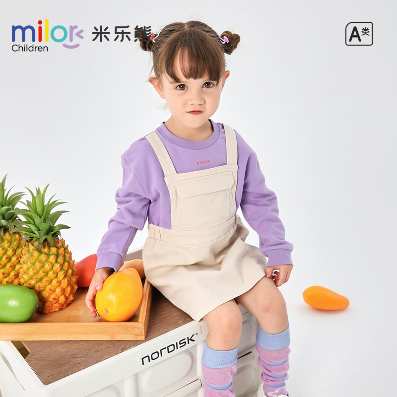 童装拼接长袖连衣裙女孩