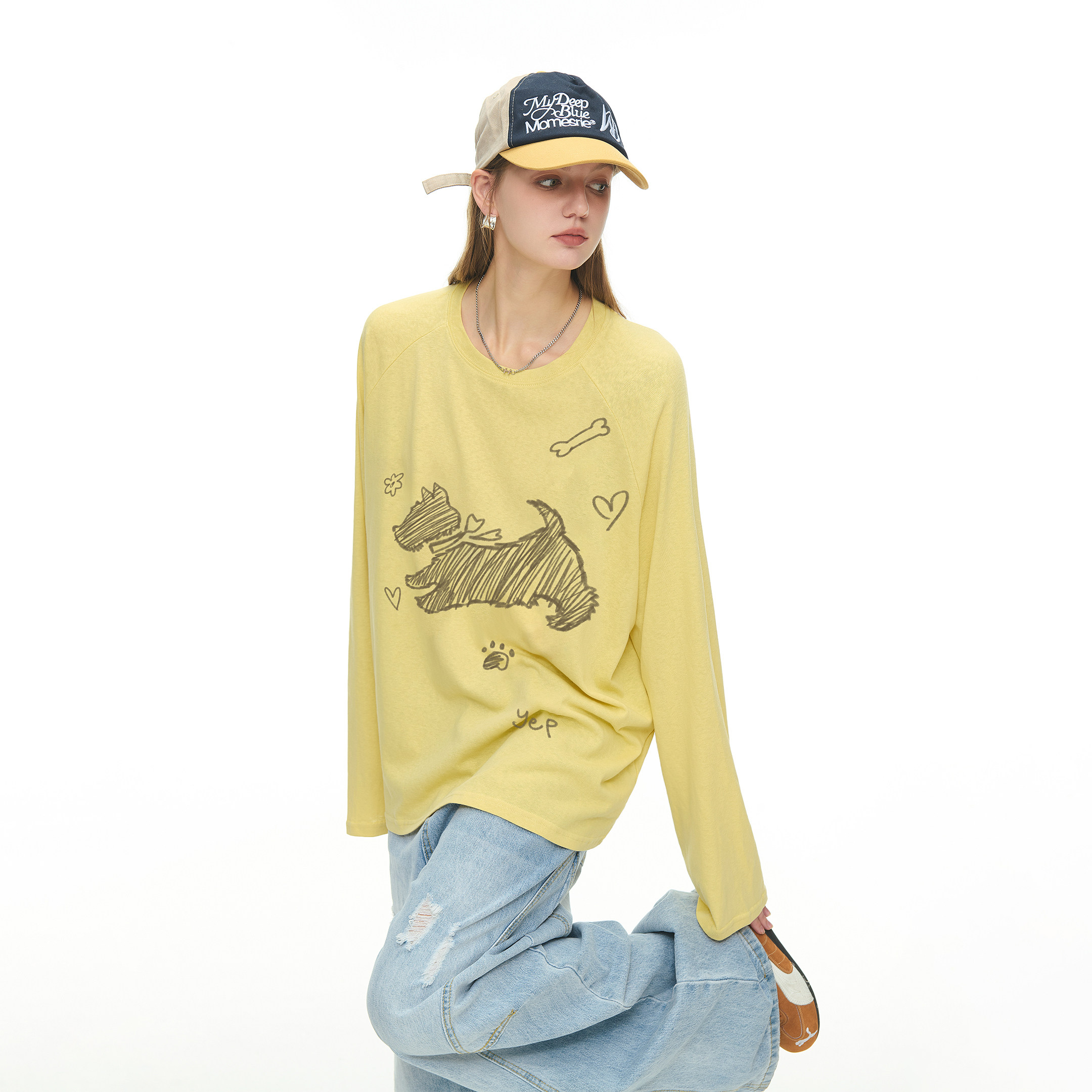 美式潮牌趣味印花圆领长袖T恤女秋季新款宽松休闲情侣款套头上衣,女装/女士精品,T恤,淘宝优惠券,粉丝福利购,淘宝优惠卷