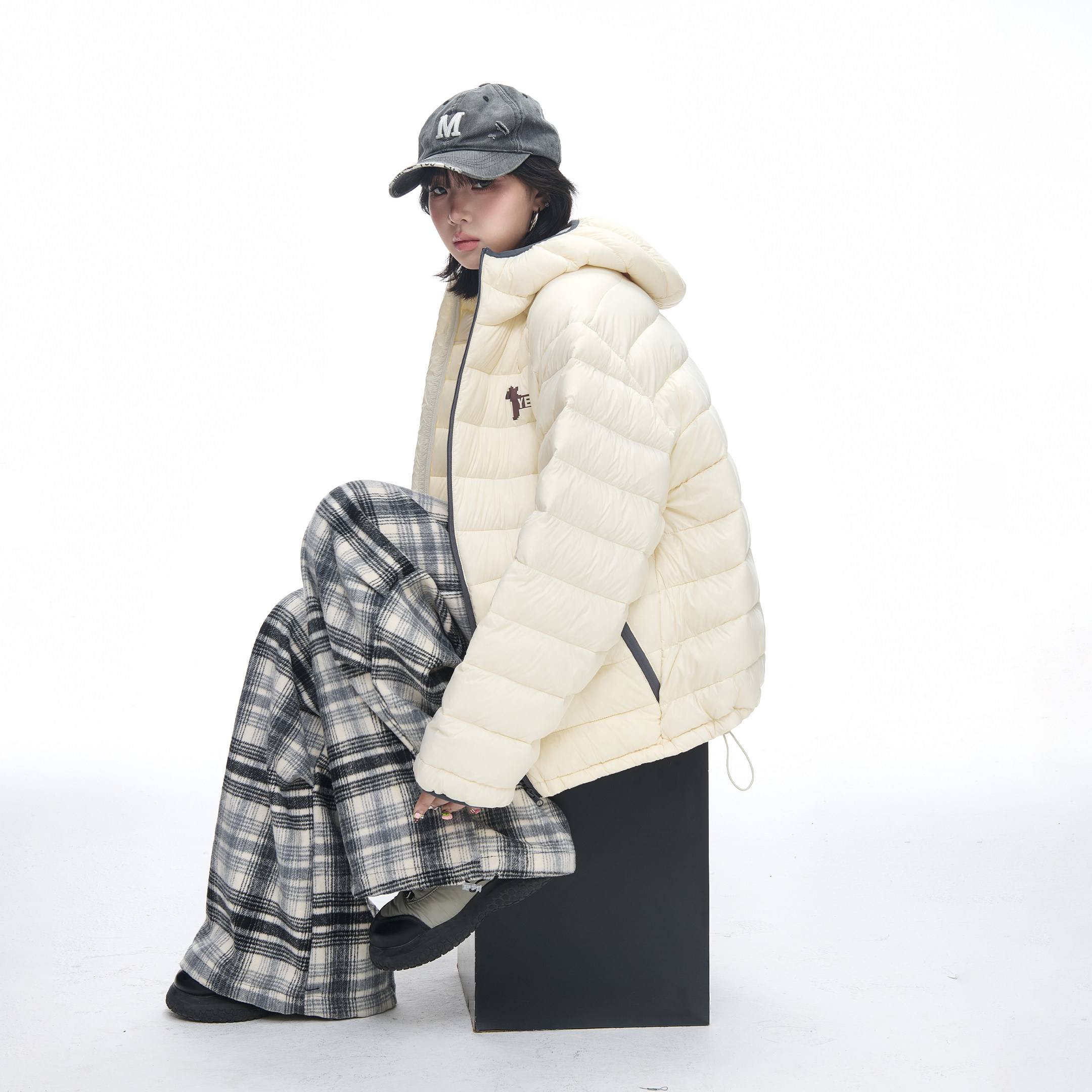 美式复古创意印花撞色连帽排骨羽绒服女冬季90白鸭绒防寒保暖外套,女装/女士精品,羽绒服,淘宝优惠券,粉丝福利购,淘宝优惠卷