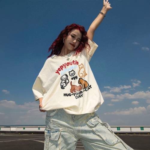 YEP美式卡通印花短袖T恤女夏季