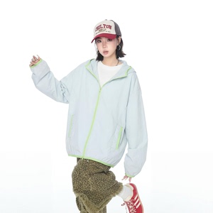 美式复古薄款防晒衣女夏季新款upf50+防晒服宽松防紫外线运动外套
