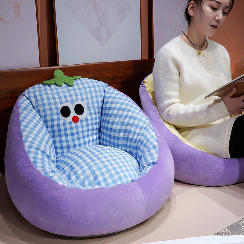 卡通茄子懒人小沙发客厅飘窗榻榻美臀垫/保健坐垫