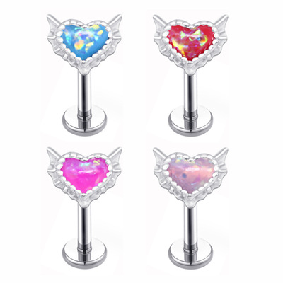 可爱公主风唇钉心形澳宝穿刺唇钉labret 穿刺饰品厂