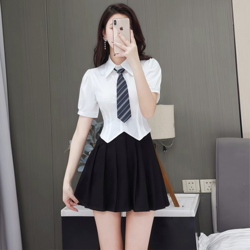 酒店KTV夜场性感百褶裙养生spa桑拿洗浴按摩足疗店足浴技师工作服