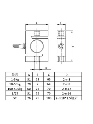 智取DS2-1000分体式外置S型数显推拉力计0-5000N可选传感器