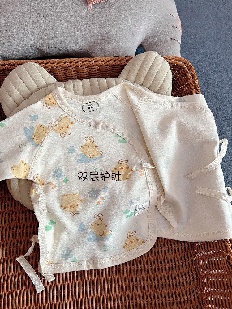 NEWBORN BABY CLOTHES BABY FOUR SEASONS COTTON LONG-SLEEVED HALF-BACK CLOTHES NEWBORN TOPS MONK CLOTHES SPRING AND AUTUMN UNDERWEAR