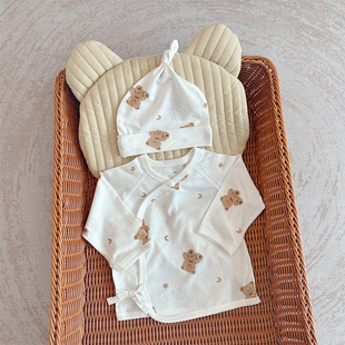 薄款 半背衣初生婴儿新生竹棉0一3月宝宝52码 a类网眼透气无骨夏季