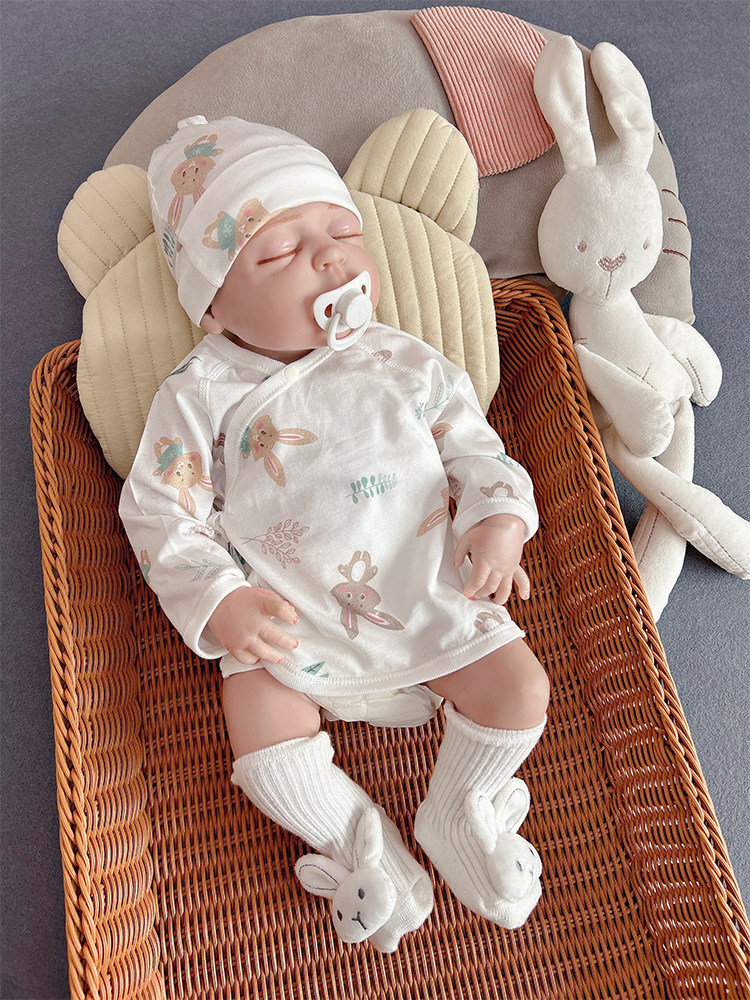 하프백 여름 긴팔  순면 A 형 탑 52 사이즈 뼈없는 0-3 개월 얇은 섹션