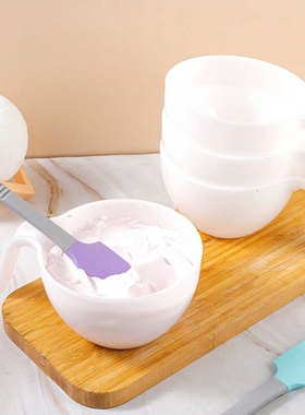 调色碗蛋糕奶油裱花豆沙糖霜搅拌盆大号手柄碗弯硅胶刮刀烘焙工具