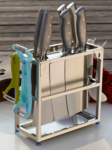 Коммерческое лезвие отель, сливая полки воды без палочек, палочки для еды, лезвие стального лезвия, стена на полке ножа, кухня универсальная