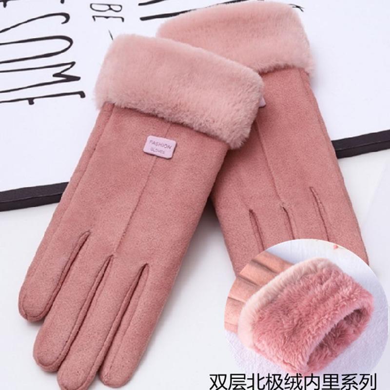 冬季骑行手套防寒防冻女款加绒加厚棉保暖防水开车防滑耐磨可触屏