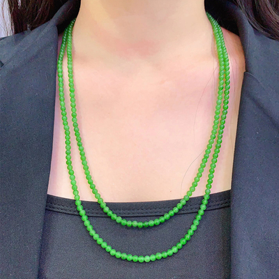 天然和田玉项链小米珠女气质百搭