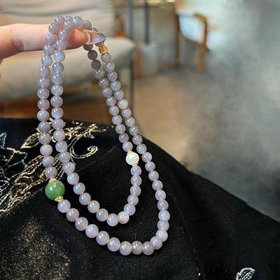 和田玉烟紫玉新中式手串女款百搭