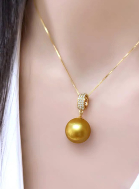 2019新品澳洲白珍珠吊坠S925银正圆白珍珠项链 简约百搭气质女款