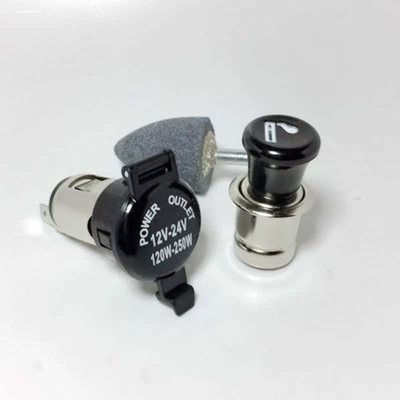 汽车改装母座点烟器总成大功率铜线12v24v通用车载插座充电座小车