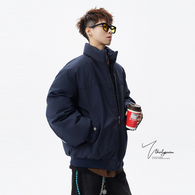 V37美式设计感立领加厚棉衣