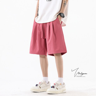速干透气宽松百搭简约五分裤 V37秋季 男运动休闲裤 冰丝短裤 子 新款