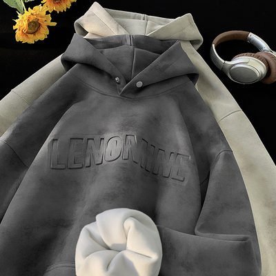 美式重磅连帽卫衣男春秋季