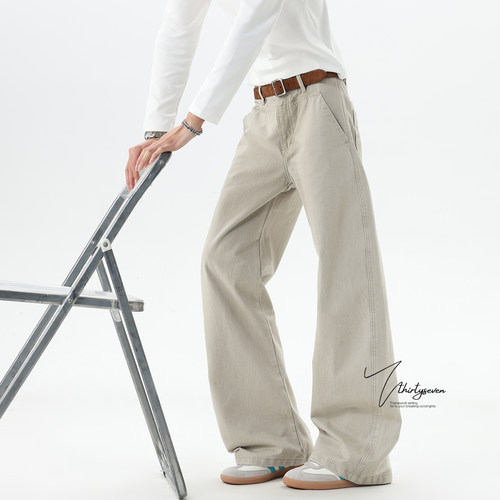 美式复古水洗时尚工装裤男春