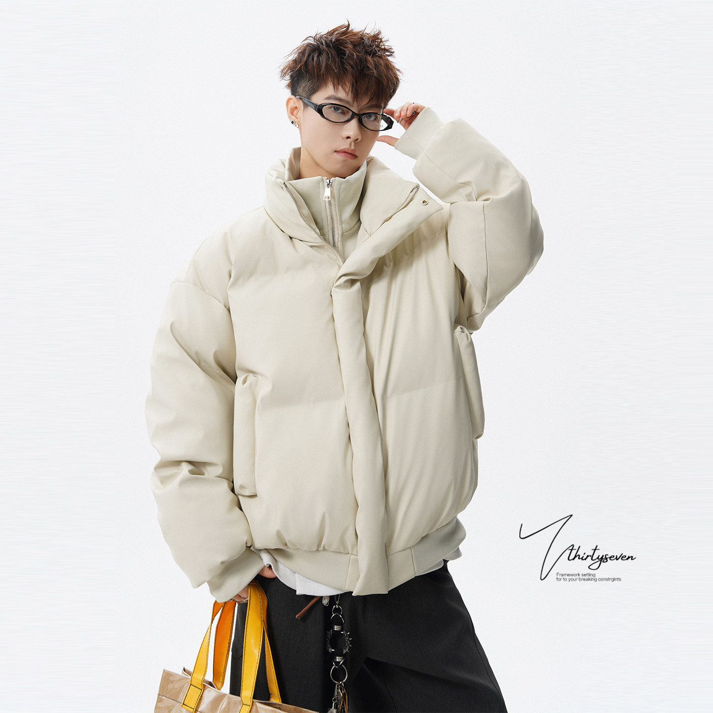 美式复古立领高街男冬季保暖棉衣