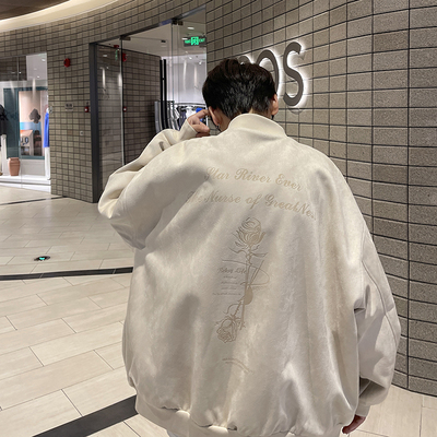 美式高街情侣棒球服男