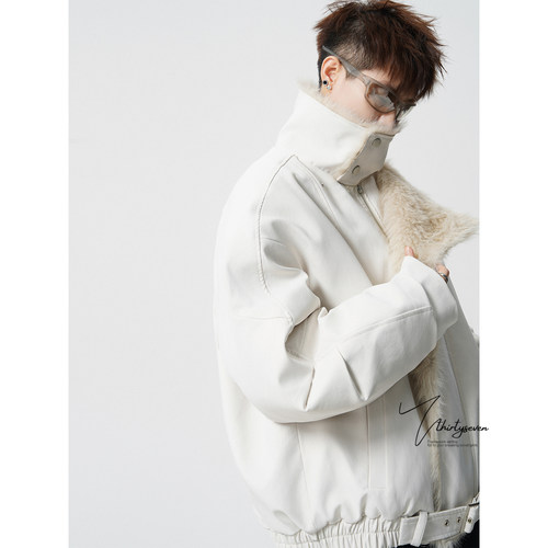 V37美式高街毛领棉衣冬季