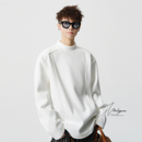 卫衣 T恤男秋冬潮牌宽松加绒内搭打底衫 V37美式 解构半高领德绒长袖