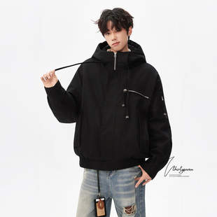 重磅设计感防寒机能风外套 连帽羽绒服男冬季 V37美式 高街痞帅工装
