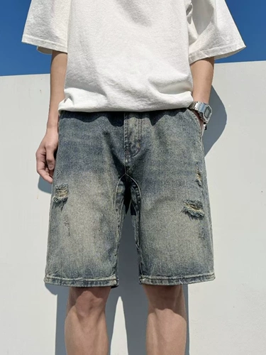 Джинсовая юбка, шорты, осенние штаны, в американском стиле, осенняя, свободный крой